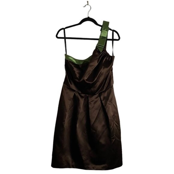 Dressy Collection Women's Brown One Shoulder Sleeveless Dress - Picture 1 of 9